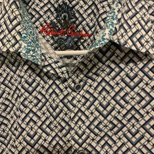 Robert Graham dress shirt. Used wore 2 times and dry cleaned.